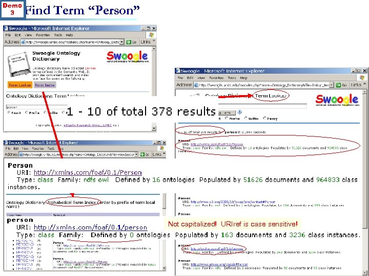 Demo 3 Find Term “Person” Not capitalized! URIref is case sensitive! 