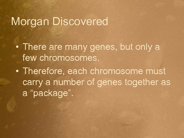 Morgan Discovered • There are many genes, but only a few chromosomes. • Therefore,