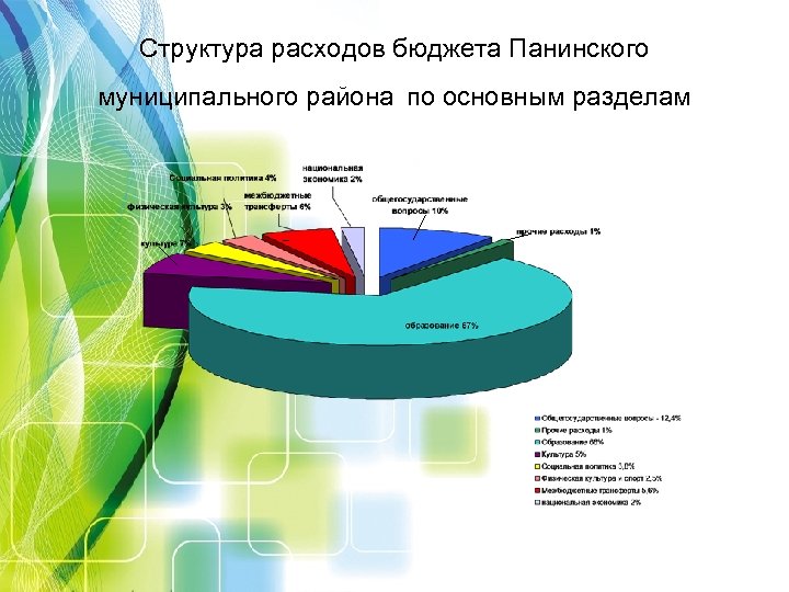 Структура расходов бюджета Панинского муниципального района по основным разделам 