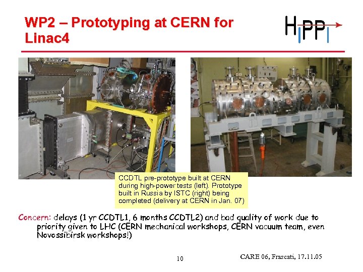 WP 2 – Prototyping at CERN for Linac 4 CCDTL pre-prototype built at CERN