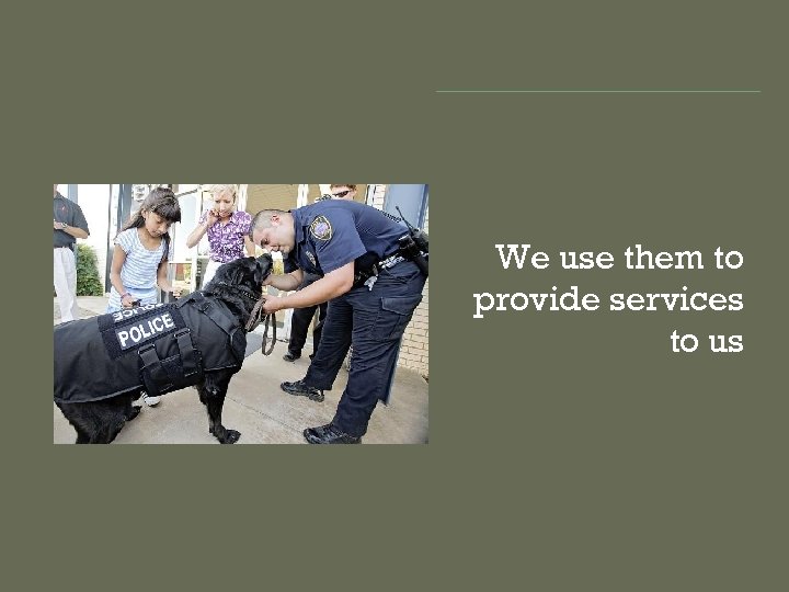 We use them to provide services to us 