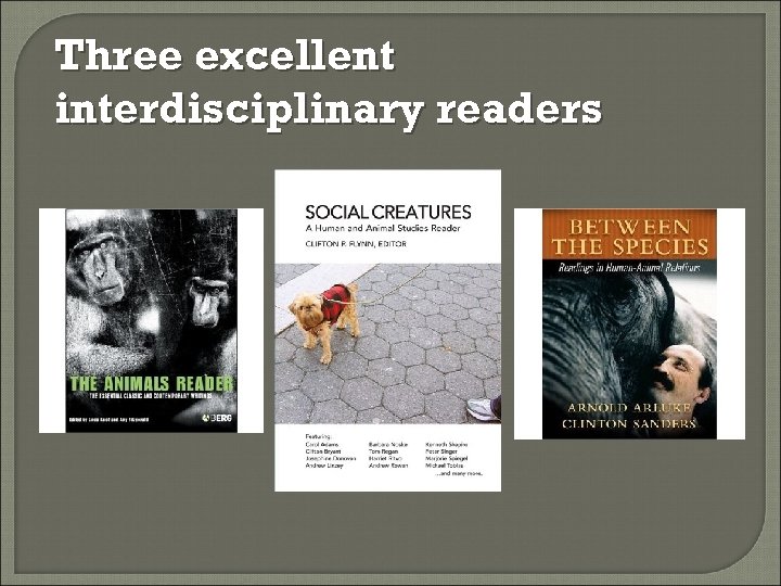 Three excellent interdisciplinary readers 