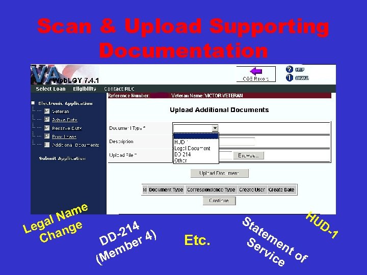 Scan & Upload Supporting Documentation me l Na e a Leg ang Ch 214