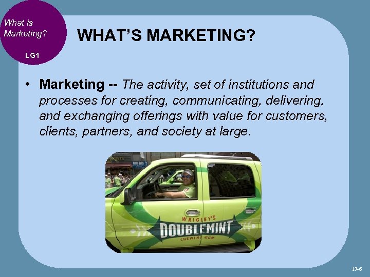 What is Marketing? WHAT’S MARKETING? LG 1 • Marketing -- The activity, set of