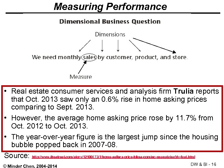 Measuring Performance • Real estate consumer services and analysis firm Trulia reports that Oct.