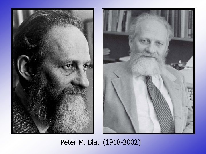 Peter M. Blau (1918 -2002) 