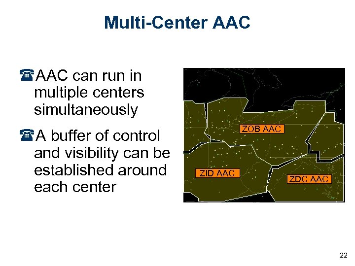 Multi-Center AAC (AAC can run in multiple centers simultaneously (A buffer of control and
