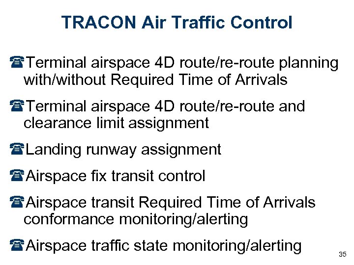 TRACON Air Traffic Control (Terminal airspace 4 D route/re-route planning with/without Required Time of