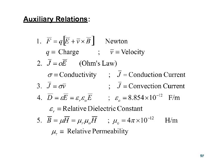 Auxiliary Relations: 97 