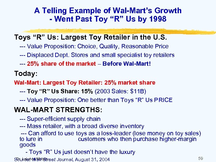 A Telling Example of Wal-Mart’s Growth - Went Past Toy “R” Us by 1998