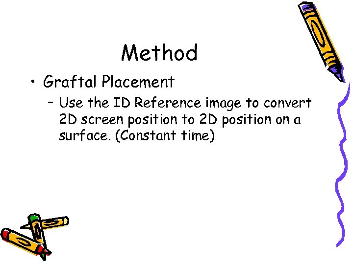 Method • Graftal Placement – Use the ID Reference image to convert 2 D