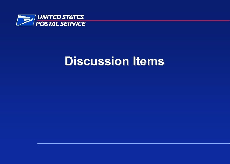Discussion Items 