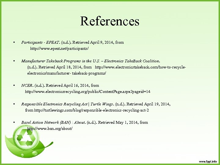 References • Participants - EPEAT. (n. d. ). Retrieved April 9, 2014, from http: