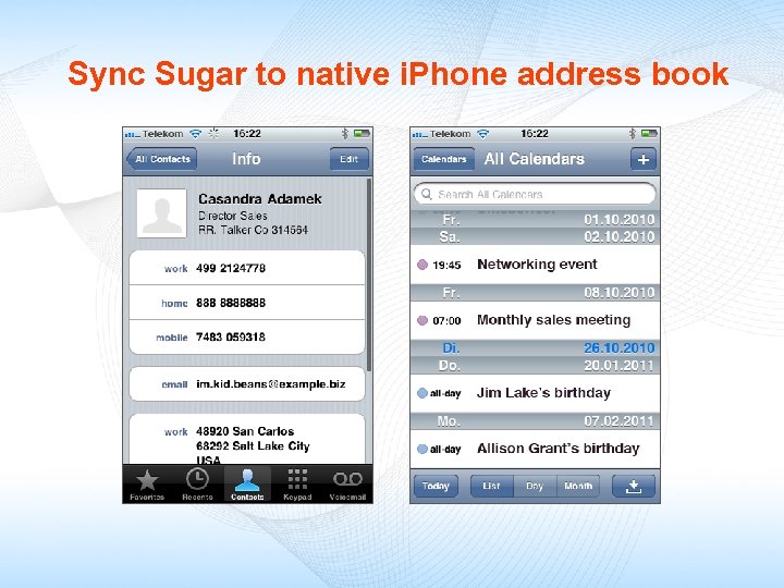 Sync Sugar to native i. Phone address book 