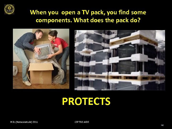 When you open a TV pack, you find some components. What does the pack