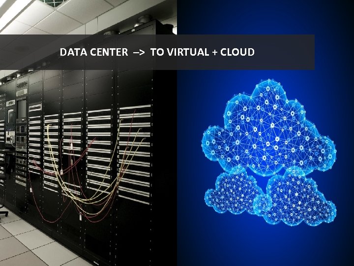 DATA CENTER –> TO VIRTUAL + CLOUD 