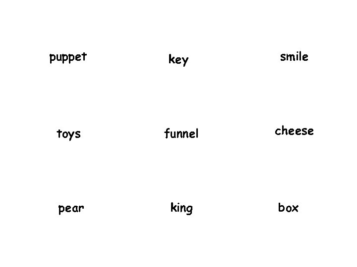 puppet key smile toys funnel cheese pear king box 