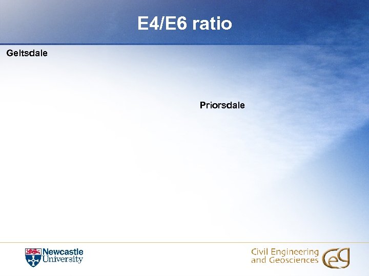 E 4/E 6 ratio Geltsdale Priorsdale 