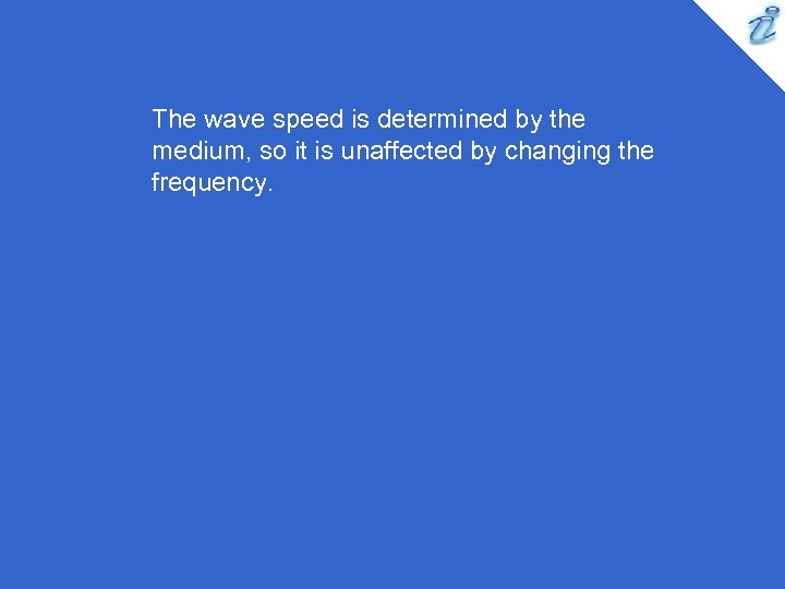 The wave speed is determined by the medium, so it is unaffected by changing