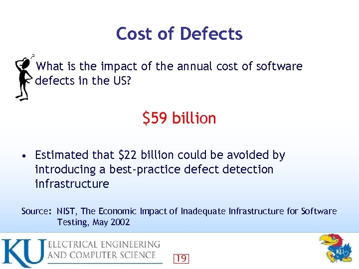 Cost of Defects What is the impact of the annual cost of software defects