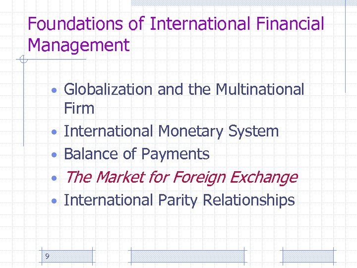 Foundations of International Financial Management • Globalization and the Multinational Firm • International Monetary