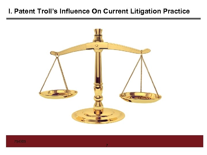 I. Patent Troll’s Influence On Current Litigation Practice Firm Logo 754305 7 7 7