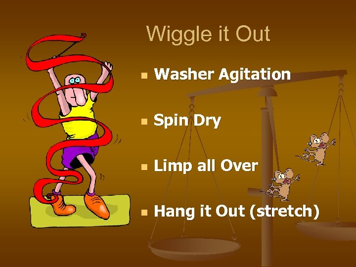 Wiggle it Out n Washer Agitation n Spin Dry n Limp all Over n
