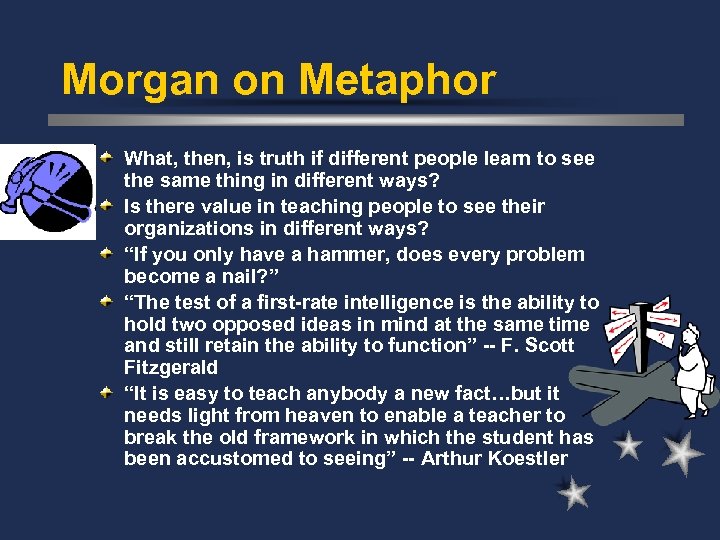 Morgan on Metaphor What, then, is truth if different people learn to see the