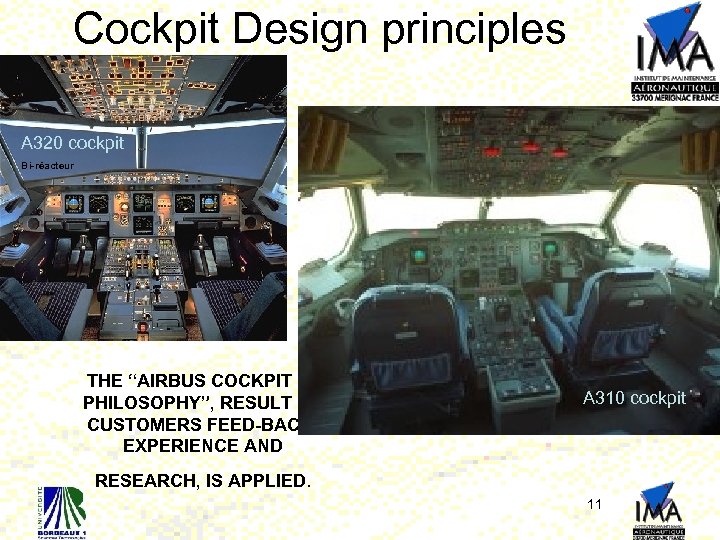 Cockpit Design principles A 320 cockpit Bi-réacteur THE “AIRBUS COCKPIT PHILOSOPHY”, RESULT OF CUSTOMERS