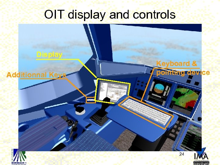 OIT display and controls Display Additionnal Keys Keyboard & pointing device 24 