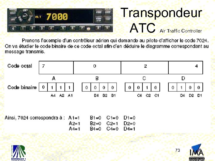 Transpondeur ATC Air Traffic Controller 73 