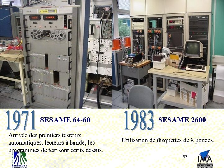 SESAME 64 -60 Arrivée des premiers testeurs automatiques, lecteurs à bande, les programmes de