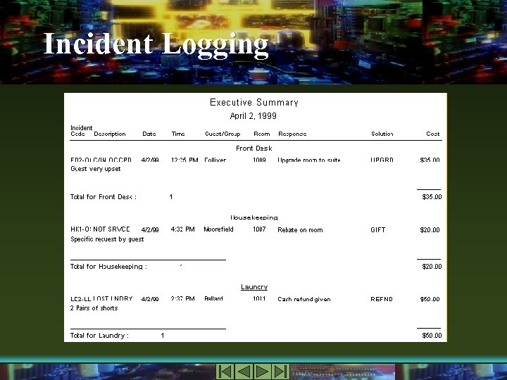 Incident Logging 