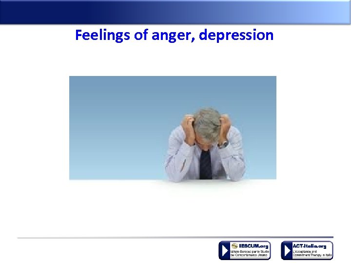 Feelings of anger, depression 