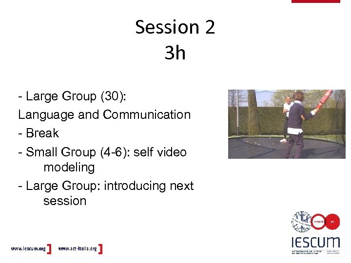 Session 2 3 h - Large Group (30): Language and Communication - Break -