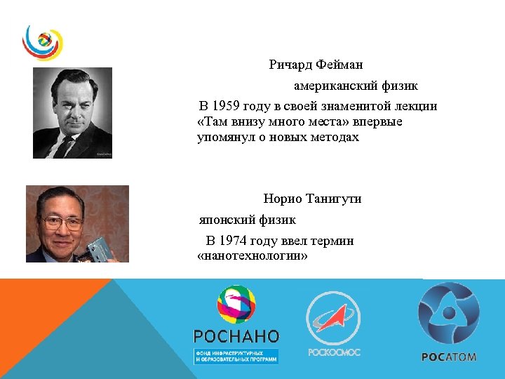  Ричард Фейман американский физик В 1959 году в своей знаменитой лекции «Там внизу
