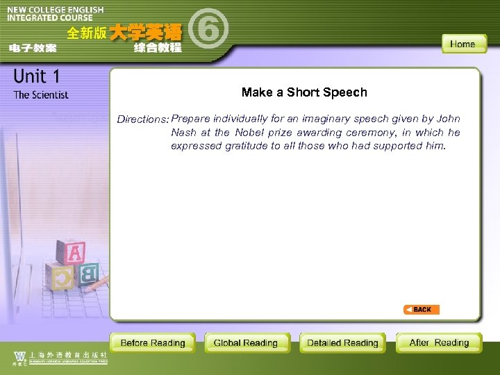 Make a Short Speech Directions: Prepare individually for an imaginary speech given by John