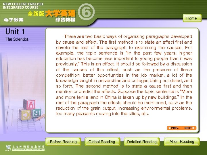 There are two basic ways of organizing paragraphs developed by cause and effect. The