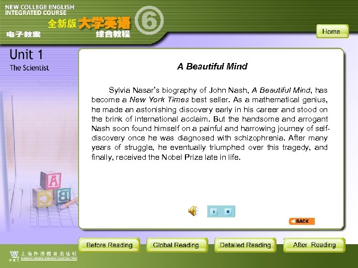 A Beautiful Mind Sylvia Nasar’s biography of John Nash, A Beautiful Mind, has become