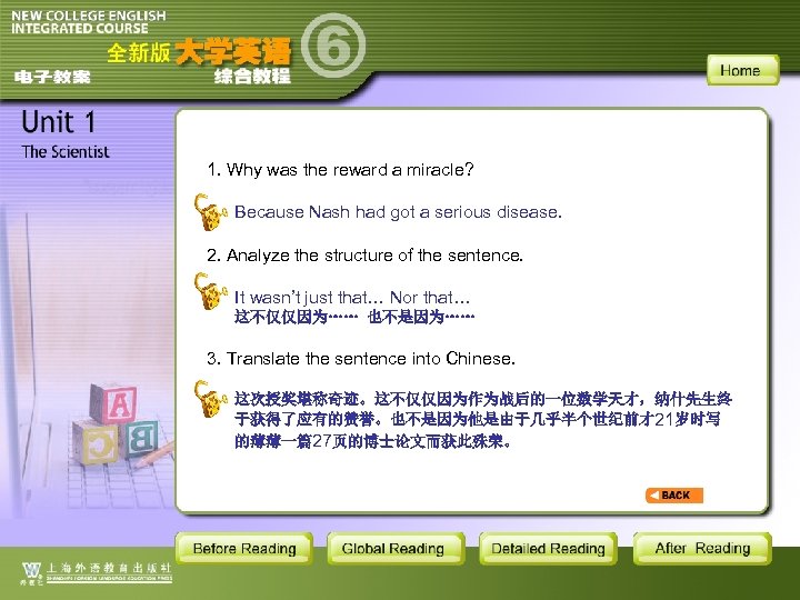 1. Why was the reward a miracle? Because Nash had got a serious disease.