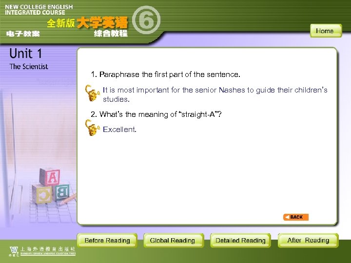 1. Paraphrase the first part of the sentence. It is most important for the