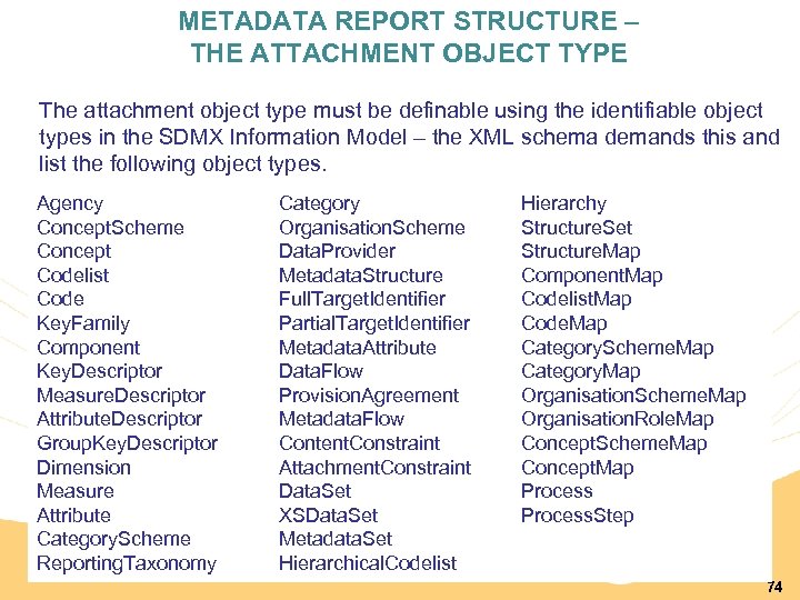METADATA REPORT STRUCTURE – THE ATTACHMENT OBJECT TYPE The attachment object type must be