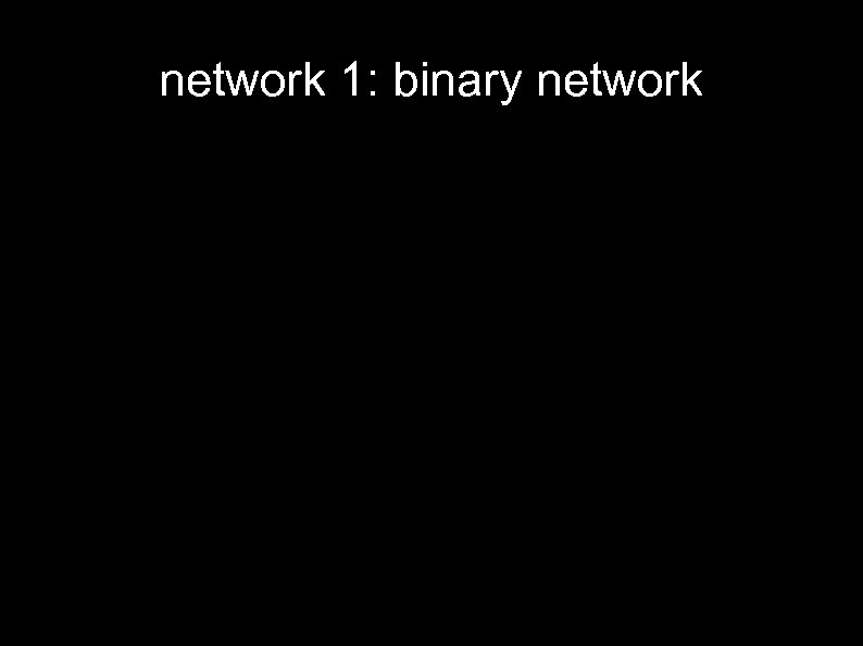 network 1: binary network 