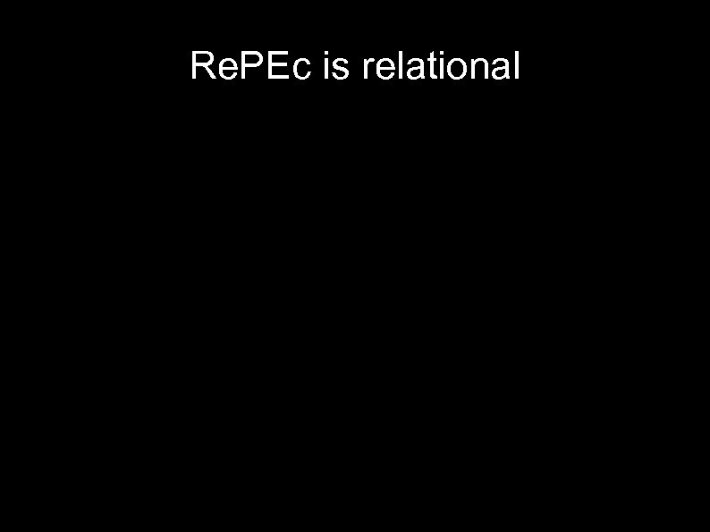 Re. PEc is relational 