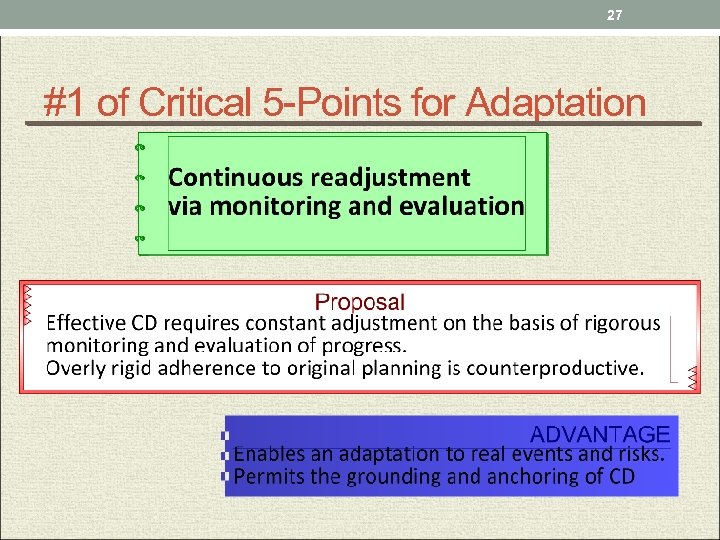 27 #1 of Critical 5 -Points for Adaptation 