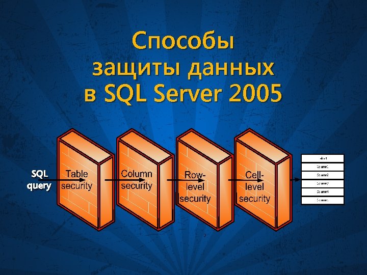 Способы защиты данных в SQL Server 2005 SQL query 