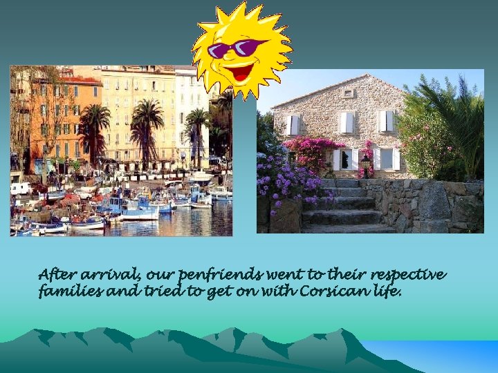 After arrival, our penfriends went to their respective families and tried to get on