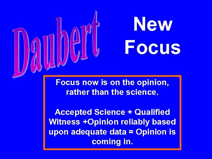 New Focus now is on the opinion, rather than the science. Accepted Science +