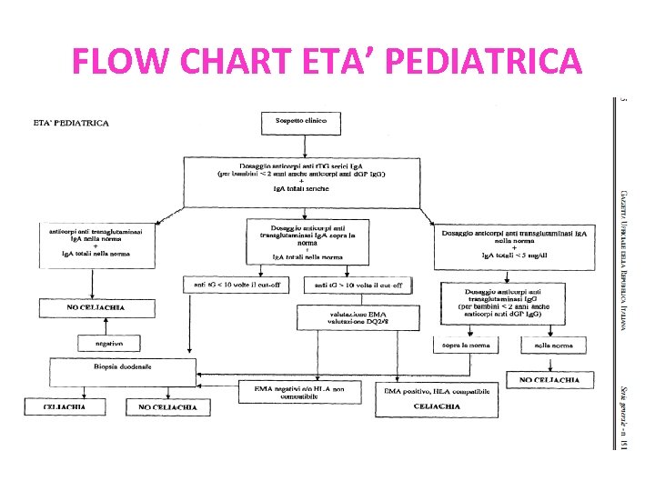 FLOW CHART ETA’ PEDIATRICA 