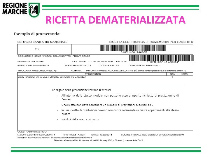 RICETTA DEMATERIALIZZATA 